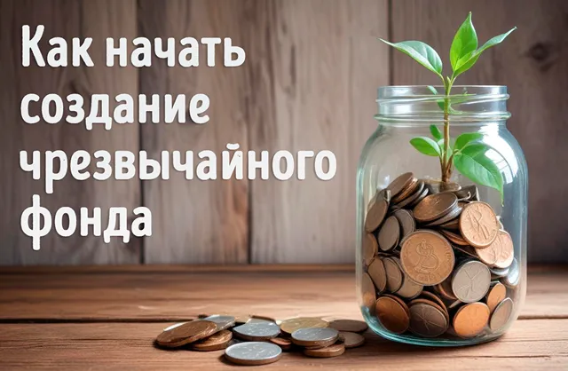 Монеты в стеклянной банке с растущим из нее растением на деревянном фоне