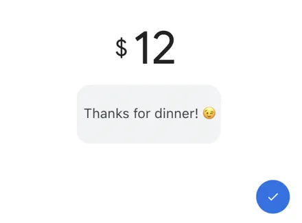Форма для перевода денег в приложении Google Pay