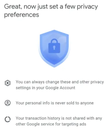 Информация о защите счетов и личных данных в Google Pay