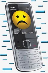 Мобильный телефон, «огорченный» отрицательным балансом